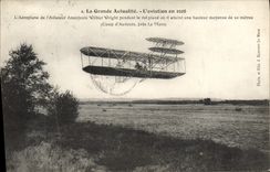 CPA Avion Aviation Aeroplane de l'aviateur Wilbur Wright pendant le vol plane 