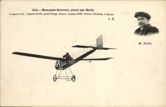 VINTAGE POSTCARD Plane Aviation monoplane to summon pilot by molla