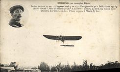 VINTAGE POSTCARD Plane Kuhling Aviation on Bleriot monoplane