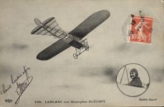 CPA Avion Aviation Leblanc sur monoplan Bleriot 