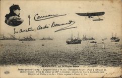 VINTAGE POSTCARD Plane Beaumont Aviation on monoplane Bleriot Boats
