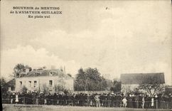 VINTAGE POSTCARD Plane Aviation Souvenir of the meetinfg of the Guillaux aviator in full flight