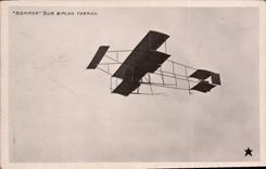 VINTAGE POSTCARD Plane Aviation To summon on Farman biplane