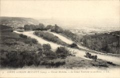 CPA Automobile Coupe Gordon Bennett 1905 Circuit Michelin Le grand tournant vu au dessus 
