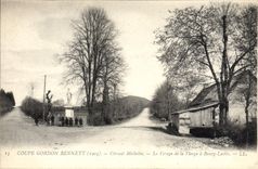 VINTAGE POSTCARD Automobile Cut Gordon Bennett 1905 Circuit Michelin Le turn of the virgin has Bourg Lastic