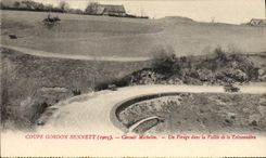 CPA Automobile Coupe Gordon Bennett 1905 Circuit Michelin Un virage dans la vallee de la Teissonniere 