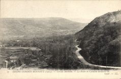 VINTAGE POSTCARD Automobile Cut Gordon Bennett 1905 Michelin Circuit the cliff road with the top of Sayat