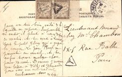 VINTAGE POSTCARD Automobile Cut Gordon Bennett 1905 Circuit Michelin Turn of the 4 roads of Nebouzat