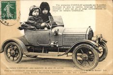VINTAGE POSTCARD Automobile Car Cadillac Children
