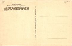 Taller de Renault de las fábricas de automóvil de la POSTAL de la VENDIMIA del tamaño de los engranajes