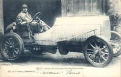 CPA Automobile Heat sur sa 120 chevaux Panhard Levassor 