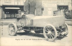 VINTAGE POSTCARD Automobile Rigoly on its 110 ch Gobron Brillie