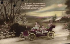 CPA Fantaisie Enfants Bebes Automobile 