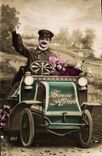 CPA Automobile Homme Bonne annee