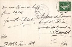 Hombre del automóvil de la POSTAL de la VENDIMIA Felices fiestas