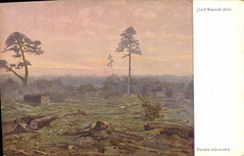 VINTAGE POSTCARD Illustrator Jozef Rapacki Poreba wiezorem