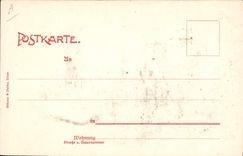 VINTAGE POSTCARD Illustrator Aachen Kaiserplatz