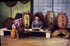 VINTAGE POSTCARD Japanese Japan Women Sifting Tea