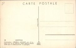 VINTAGE POSTCARD Plane Aviation General Hostpur Aircraft
