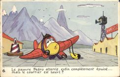 CPA Avion Aviation Le pauvre Pedro