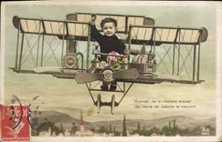CPA Avion Aviation Enfant