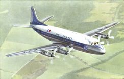 VINTAGE POSTCARD Plane Aviation Air France Vickers Viscount