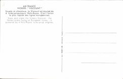 VINTAGE POSTCARD Plane Aviation Air France Vickers Viscount