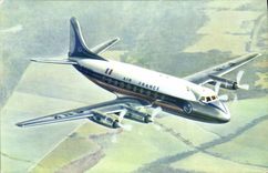 VINTAGE POSTCARD Plane Aviation Air Fracne Vickers Viscount