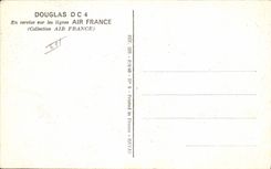 VINTAGE POSTCARD Plane Douglas Aviation DC4 Air France