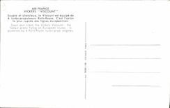 VINTAGE POSTCARD Plane Aviation Air France Vickers Discount