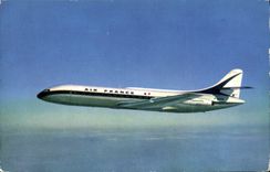 VINTAGE POSTCARD Plane Aviation Air France Caravel