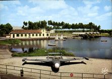 MODERN CARD Plane Aviation Training center Marine of Hourtin the Gironde a corner of the water level