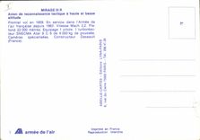 VINTAGE POSTCARD Plane Aviation MIRAGE III R Reconnaissance aircraft