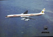 VINTAGE POSTCARD Plane Aviation Douglas Jet DC8 63