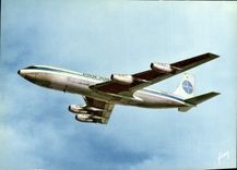 VINTAGE POSTCARD Plane Aviation Clipper Jet of intercontinental of Side American First service daily jet with the top of Atlantiqu