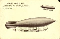 CPA Dirigeable Zeppelin Dirigeable Ville de Paris Surcouf Kapferer