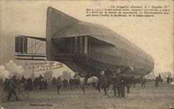 VINTAGE POSTCARD German Airship Zeppelin IV Horse