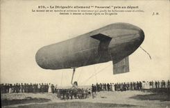 CPA Dirigeable allemand Parseval pris au depart Zeppelin 