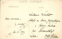 El zepelín de Dirigeable Luneville de la POSTAL de la VENDIMIA aterriza en el Champ de Mars de París