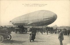 VINTAGE POSTCARD Airship Zeppelin Luneville April 1913 avid crowd to see Zeppelin IV Car