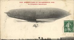 VINTAGE POSTCARD Airship Zeppelin Operations of Bourbonnais 1909 Airship Republic