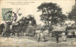 CPA Dirigeable Zeppelin Le Lebaudy au Camp de Chalons apres l'ouragan du 6 juillet 1905 
