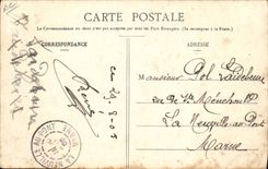 Zepelín Lebaudy del dirigible de la POSTAL de la VENDIMIA con el campo de Red-redes después del huracán del 6 de julio de 1905