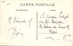 La patria del zepelín de Dirigeable de la POSTAL de la VENDIMIA se va para su incursión París Verdún