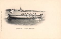 VINTAGE POSTCARD Boat War Launch of the admiral Thehouart Sailors
