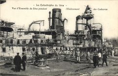 VINTAGE POSTCARD Boat War the catastrophe of Iena Overall picture during the removal of the corpses