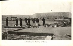 VINTAGE POSTCARD Boat War Jack Ashore Training for Bisley