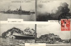 CPA Bateau Guerre Catastrophe du Liberte 