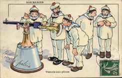 CPA Marins Illustrateur Gervese Bateau Guerre Theorie aux pieces 