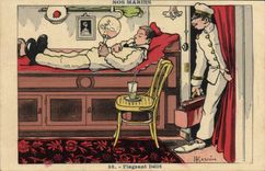 CPA Marins Illustrateur Gervese Bateau Guerre Flagrant delit